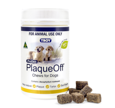 A pack of PlaqueOff Chews for Dogs